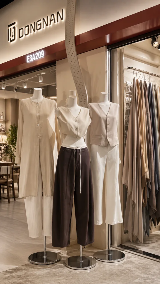 Dongnan Textile storefront and garment display